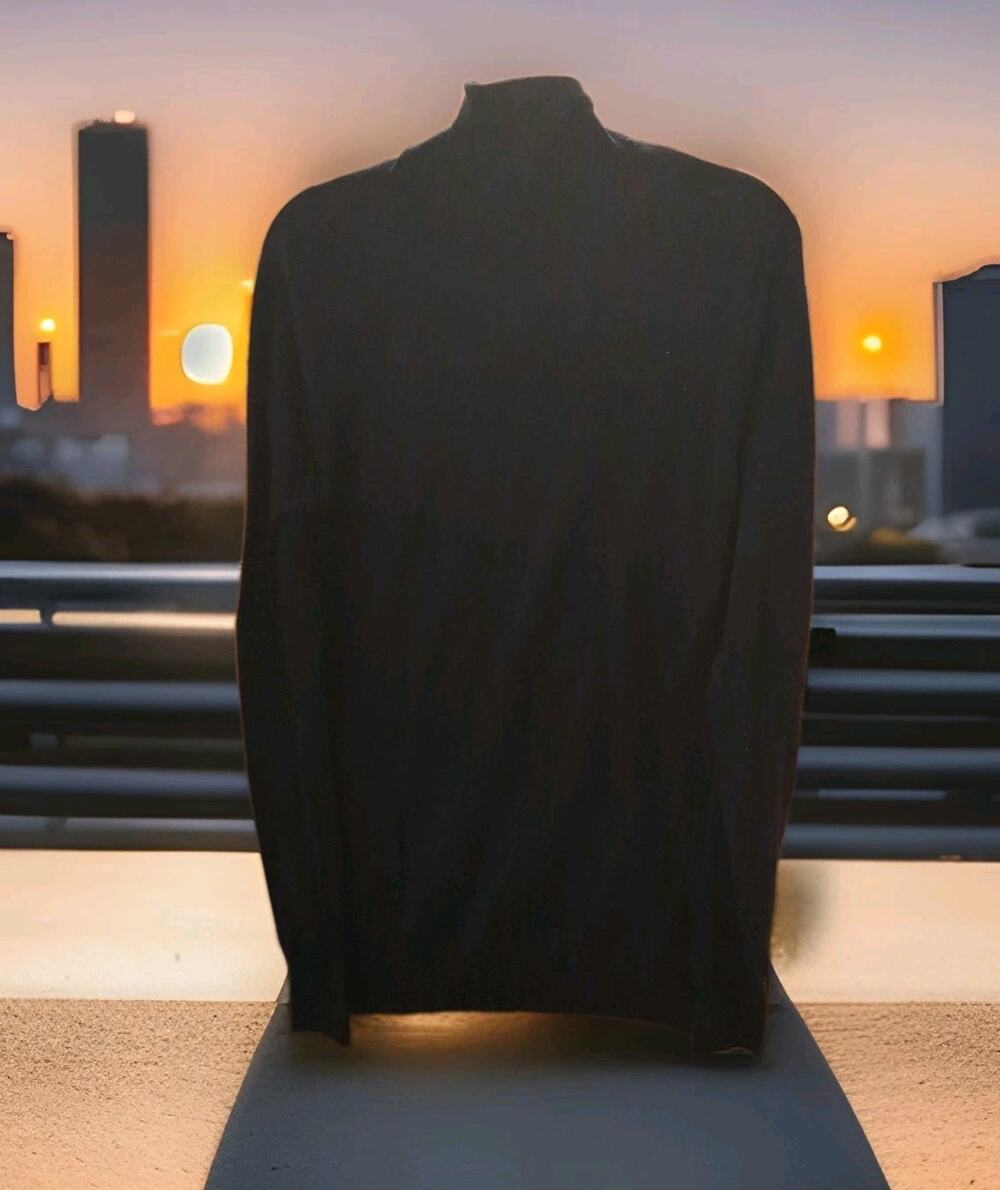 100% Merino Wool Black Knit Turtleneck Sweater Men's Size Med/Tall Goodthreads